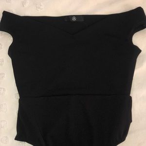 Missguided Black off the shoulder body suit